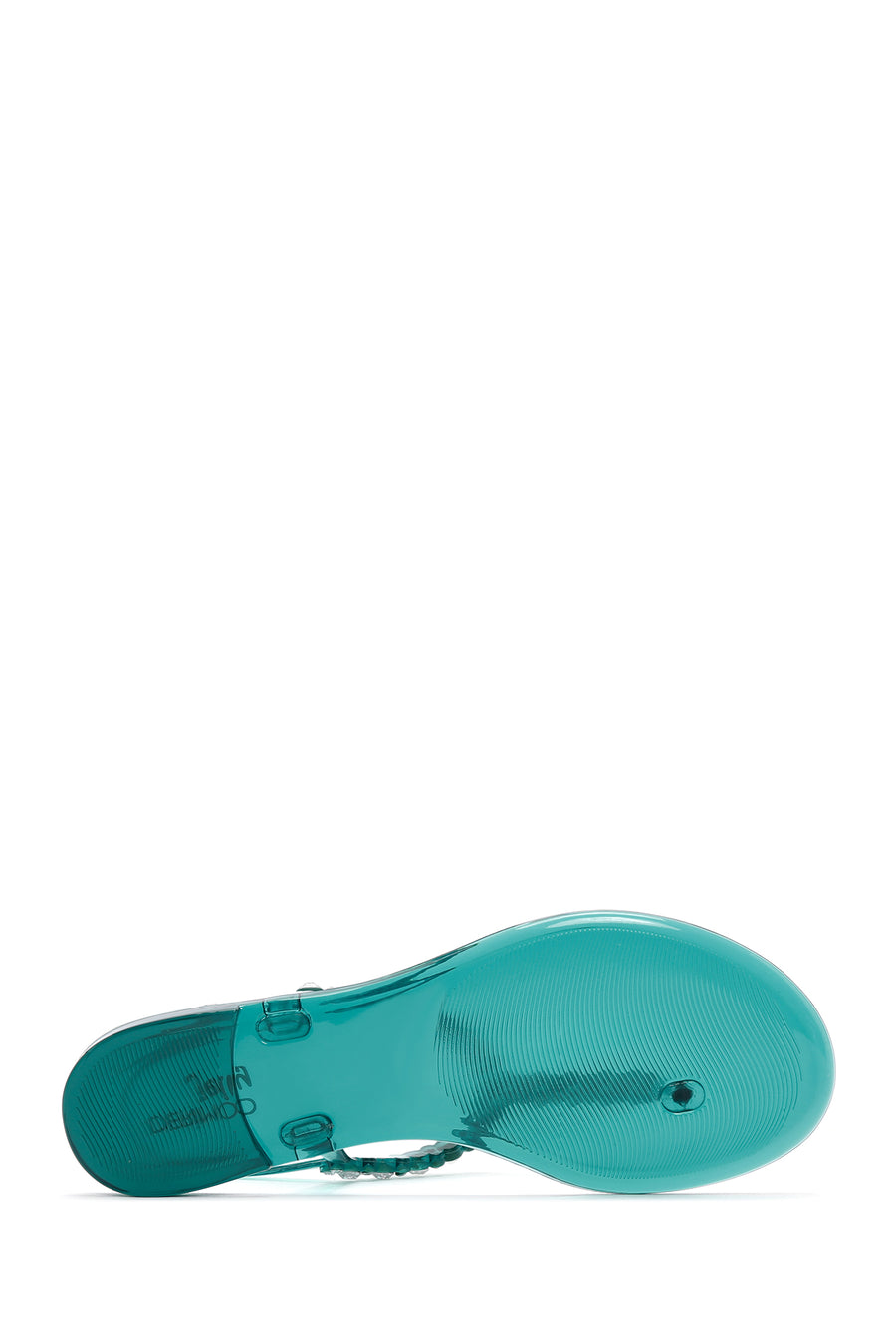 Women's Blue Ankle Strap Stone Flip Flops Sandals