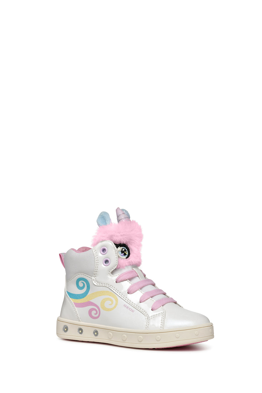 Geox Kız Çocuk Beyaz Skylin Bağcıklı Desenli Bilekli Sneaker