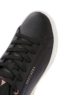 Skechers Women's Black Uno Court Lace-Up Chunky Sole Leather Sneakers | Derimod