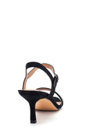 Women's Black Stone Heeled Sandals | Derimod