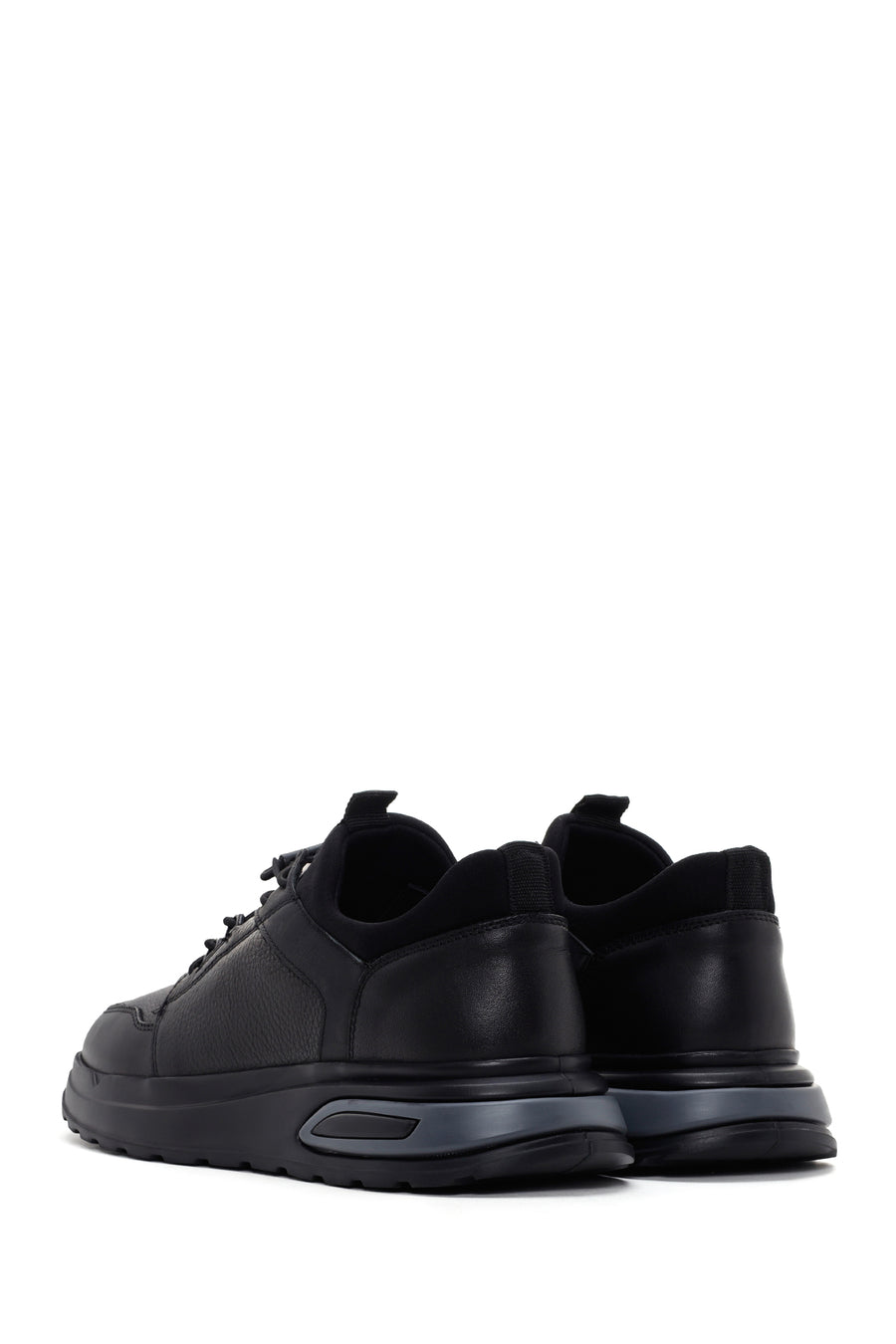 Men's Black Leather Casual Sneaker