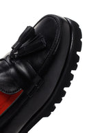 Derimod Gritti Kadın Siyah Deri Maskülen Loafer | Derimod