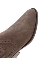 Women's Mink Suede Leather Cowboy Boots | Derimod