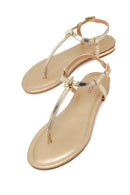 Kadın Altın Parmak Arası Metalik Sandalet | Derimod