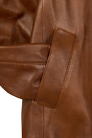 Devon Woman Camel A-From Leather Jacket | Derimod