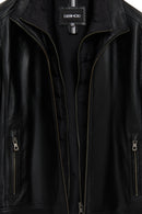 Mbappe Men's Black Leather Jacket | Derimod