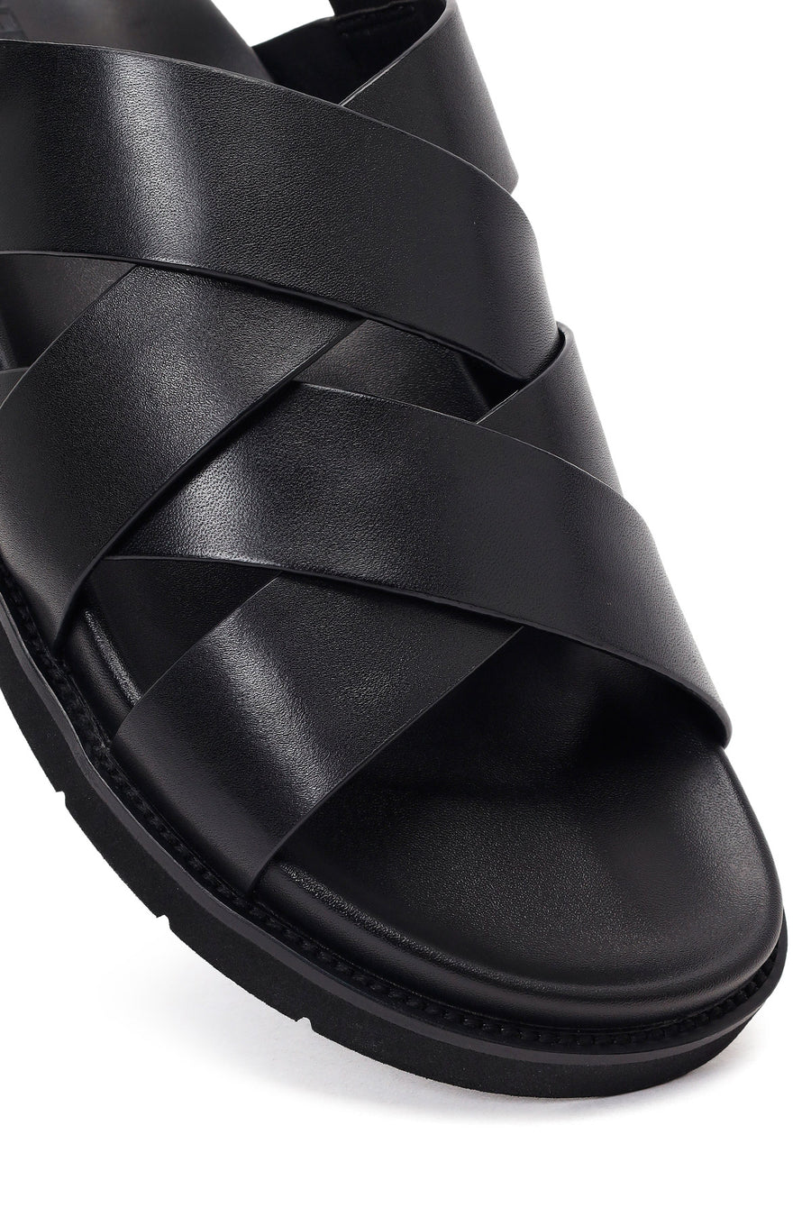Men's Black Leather Sandals