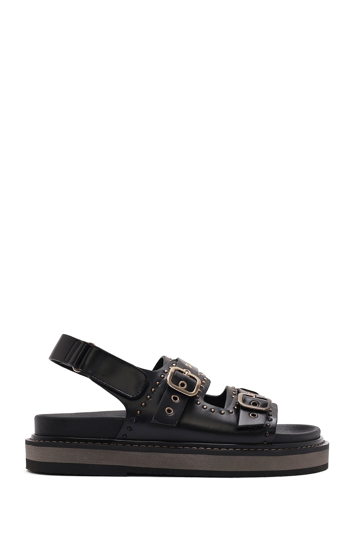 Women's Black Buckled Thick Soled Sandals 26SFE400918 | Derimod