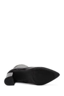 Derimod Gritti Women's Black Zippered Thick Heeled Patent Leather Boots | Derimod