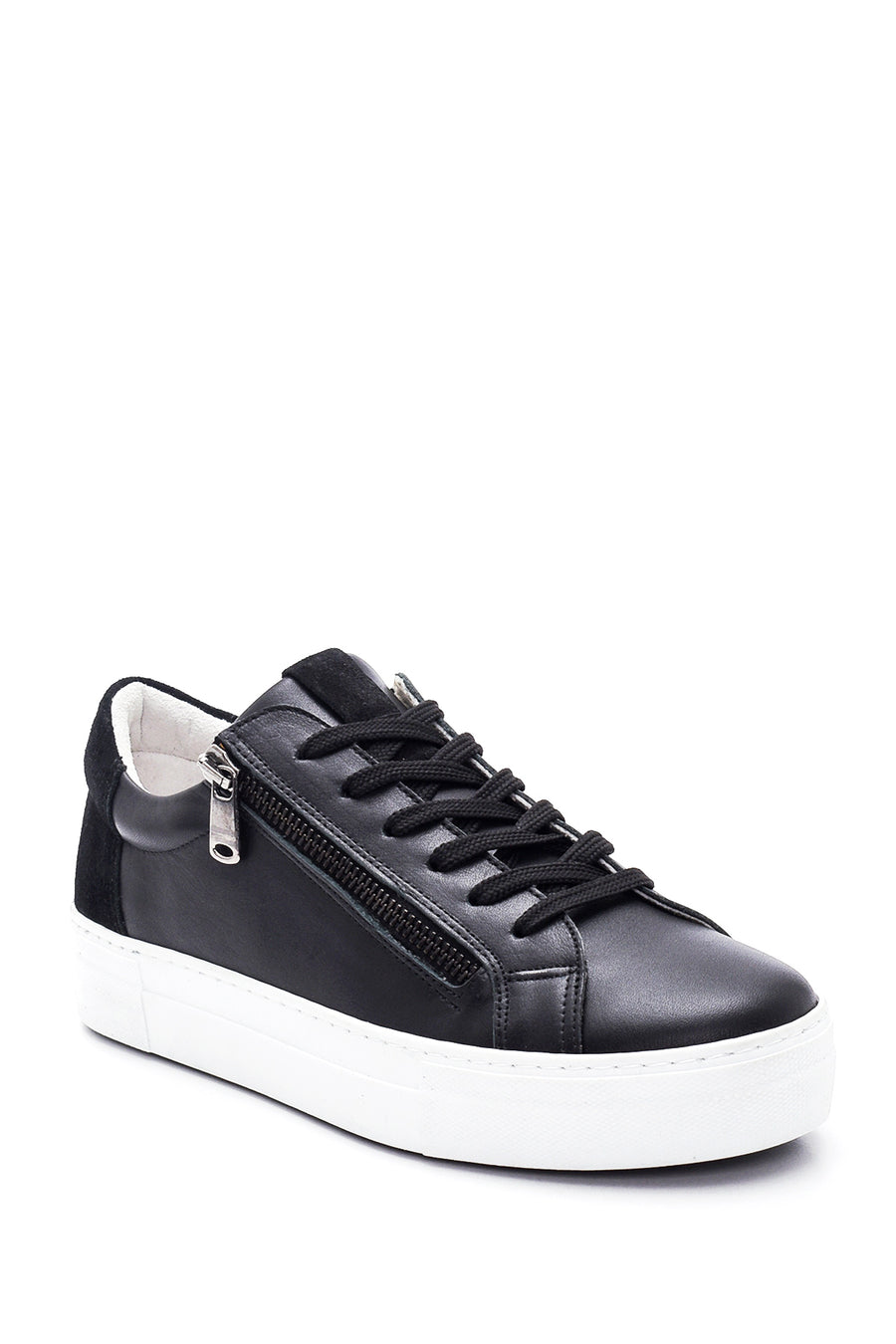Women's Leather Zipper Detailed Sneaker