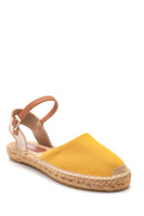 Women's Yellow Straw Sole Espadrille Sandals | Derimod