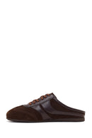 Women's Brown Mule Backless Suede Leather Sneaker | Derimod