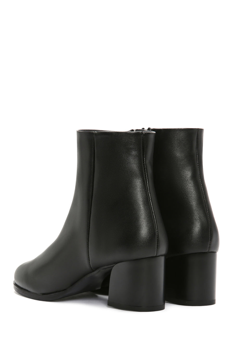 Women's Black Zippered Chunky Heel Boots