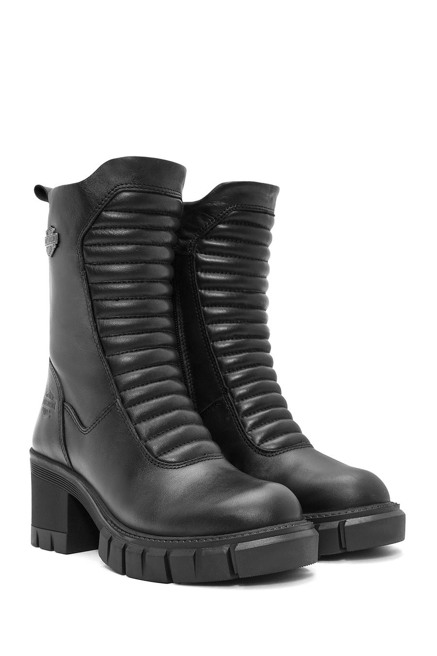 Harley Davidson Women's Black Fork Zipper Leather Boots