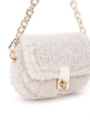Women's White Plush Mini Crossbody Bag | Derimod