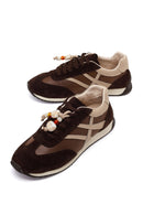 Woman Brown Lace-Up Charm Leather Sneaker | Derimod