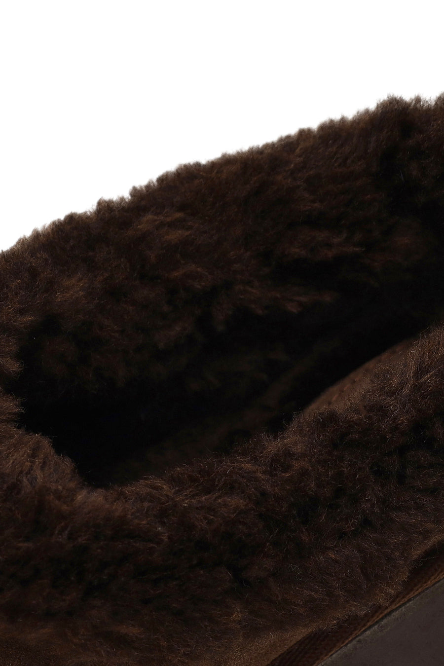 Woman Camel Thick-Soled Stone-Embellished Suede Teddy Slipper