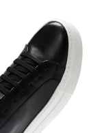 Woman Black Lace-Up Leather Sneaker | Derimod