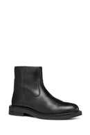 Geox Women's Black Serilda Zippered Leather Boots | Derimod