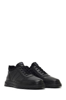 Male Black Lace-Up Leather Sneaker | Derimod