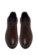 Male Brown Lace-Up Leather Sneaker | Derimod