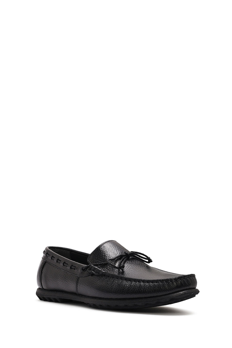 Men's Black Leather Casual Loafer