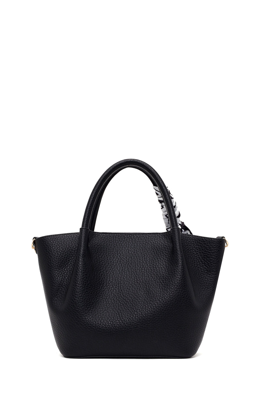 Woman Black Mini Shoulder Bag with Long Strap and Accessory