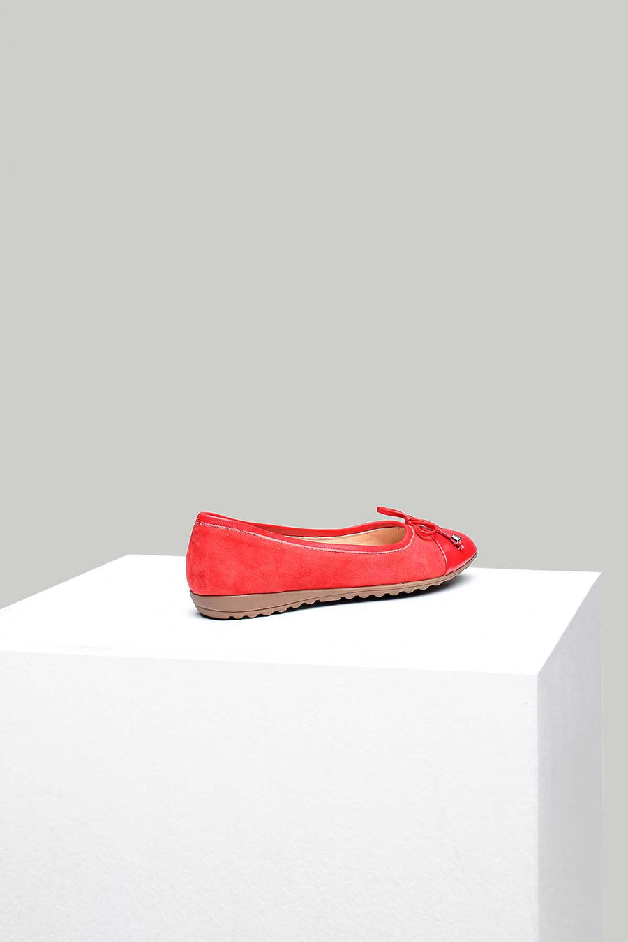 Red Women's Leather Ballerinas