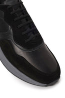Erkek Siyah Bağcıklı Süet Deri Sneaker | Derimod