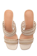 Women's Beige Heeled Slippers | Derimod