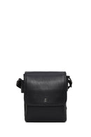 Male Black Leather Messenger Bag | Derimod