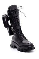 Women's Leather Bag Detailed Boots | Derimod