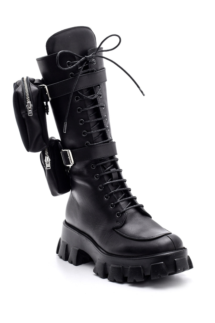 Women's Leather Bag Detailed Boots