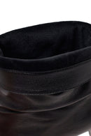 Woman Black Short Heeled Leather Boots | Derimod