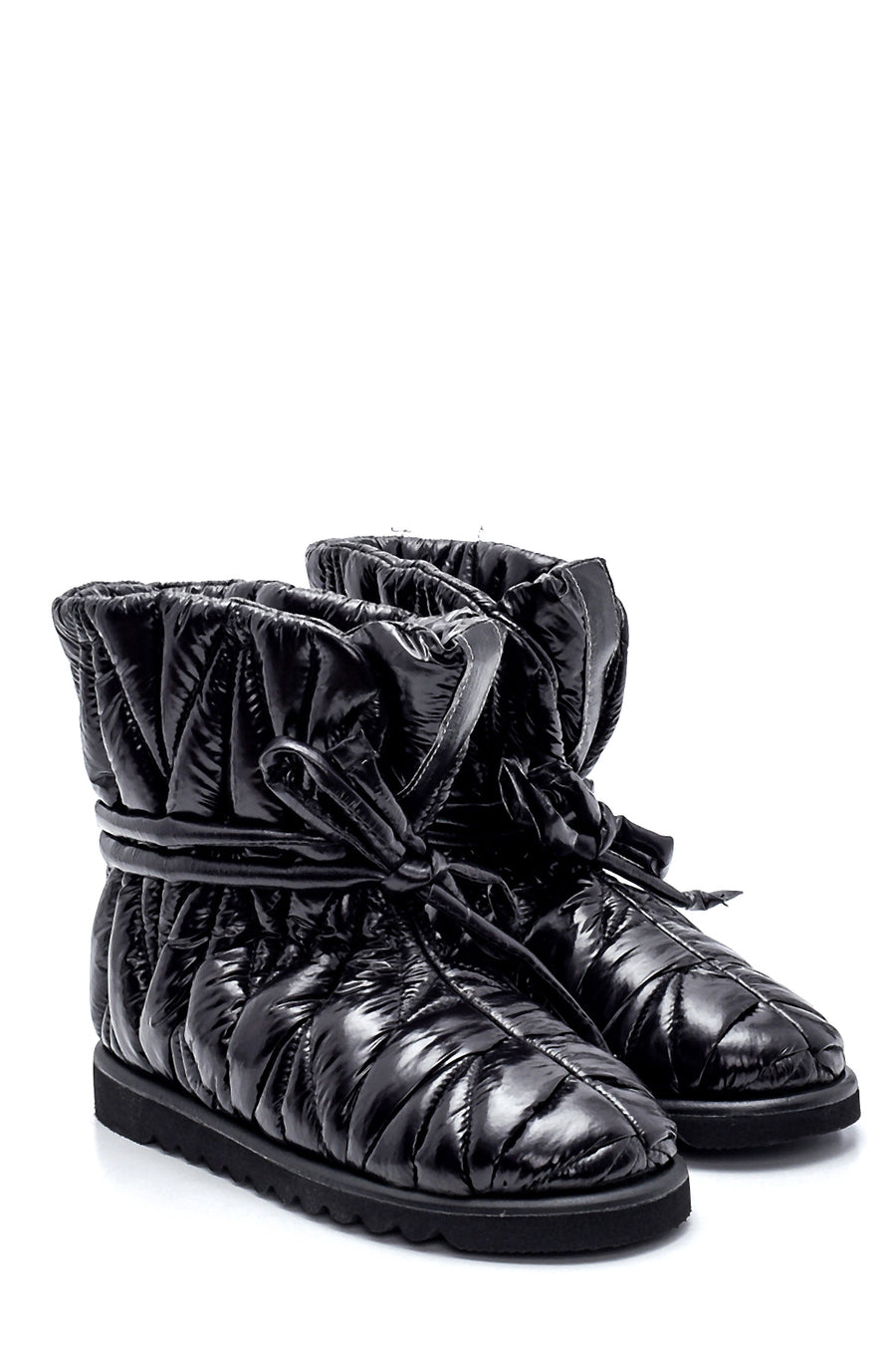 Women's Leather Shiny Puffy Boots