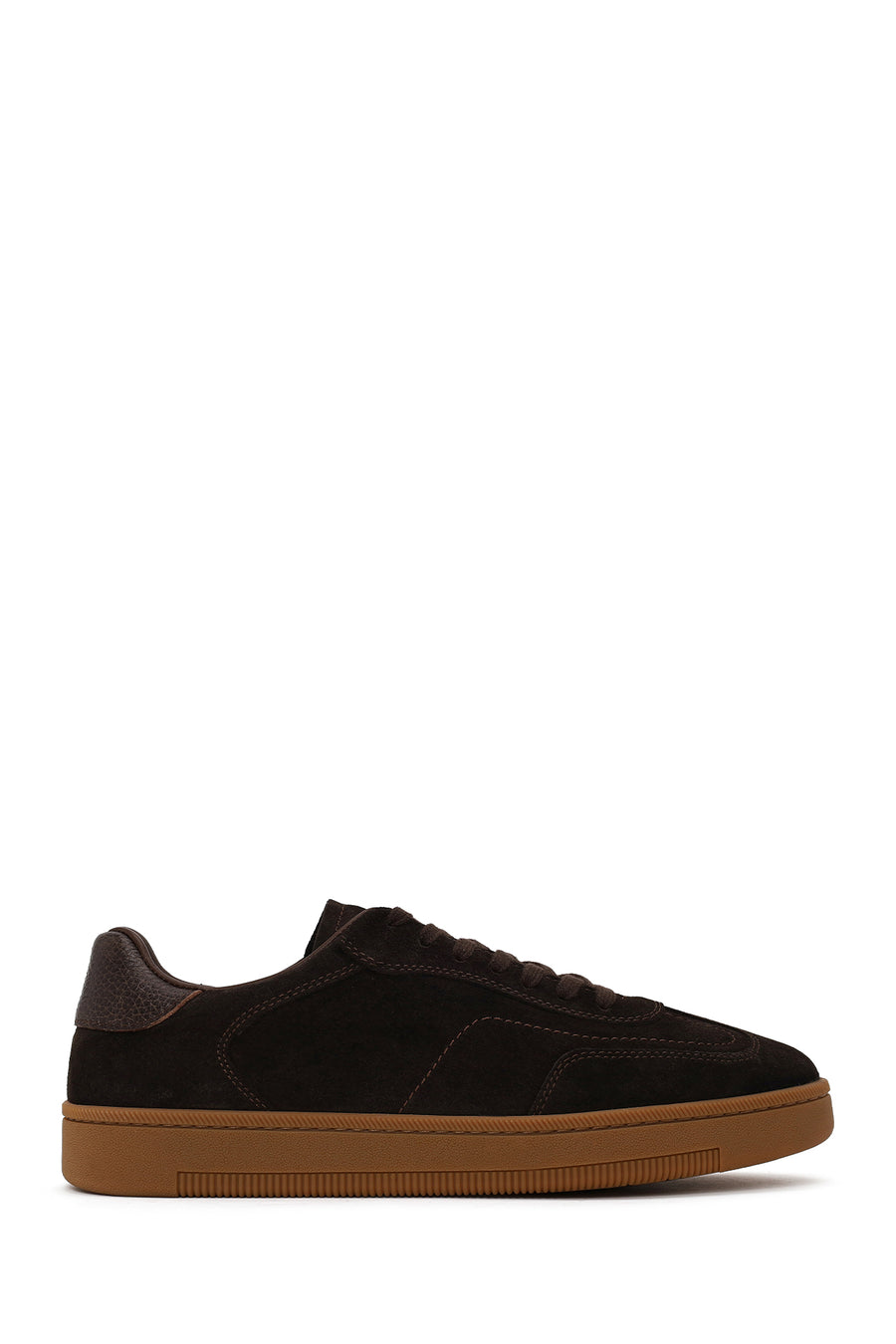 Erkek Kahverengi Bağcıklı Kalın Tabanlı Süet Deri Sneaker WM660016DS | Derimod