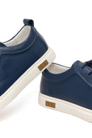 Erkek Lacivert Deri Sneaker | Derimod