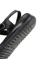 Women's Black Leather Comfort Sandals | Derimod