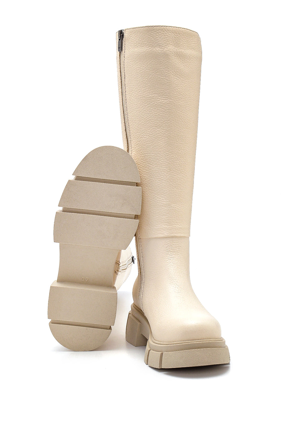 Women's Leather Thick Sole Boots