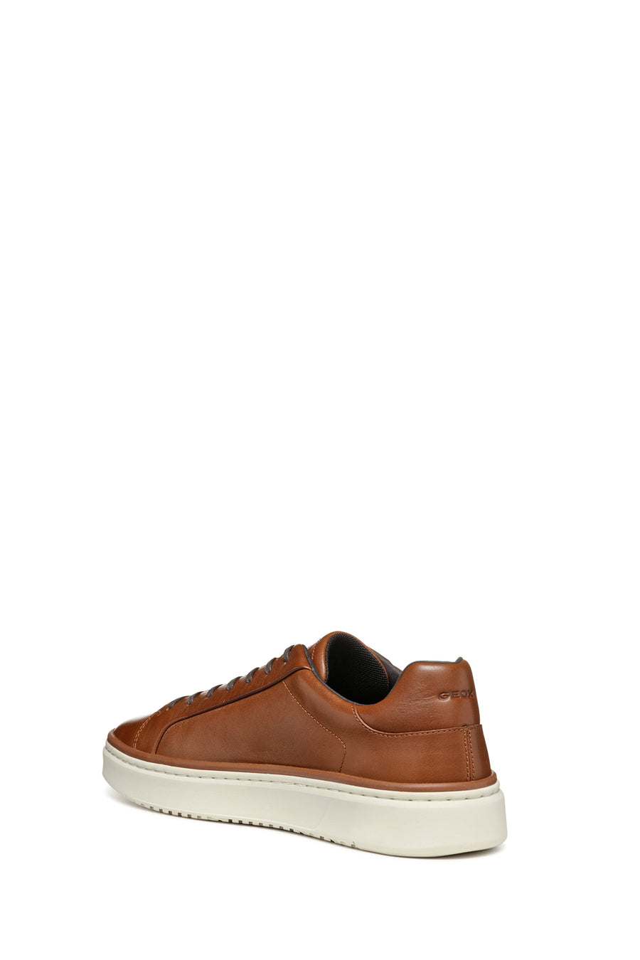 Geox Men's Tan Zackerty Lace-Up Leather Casual Shoes