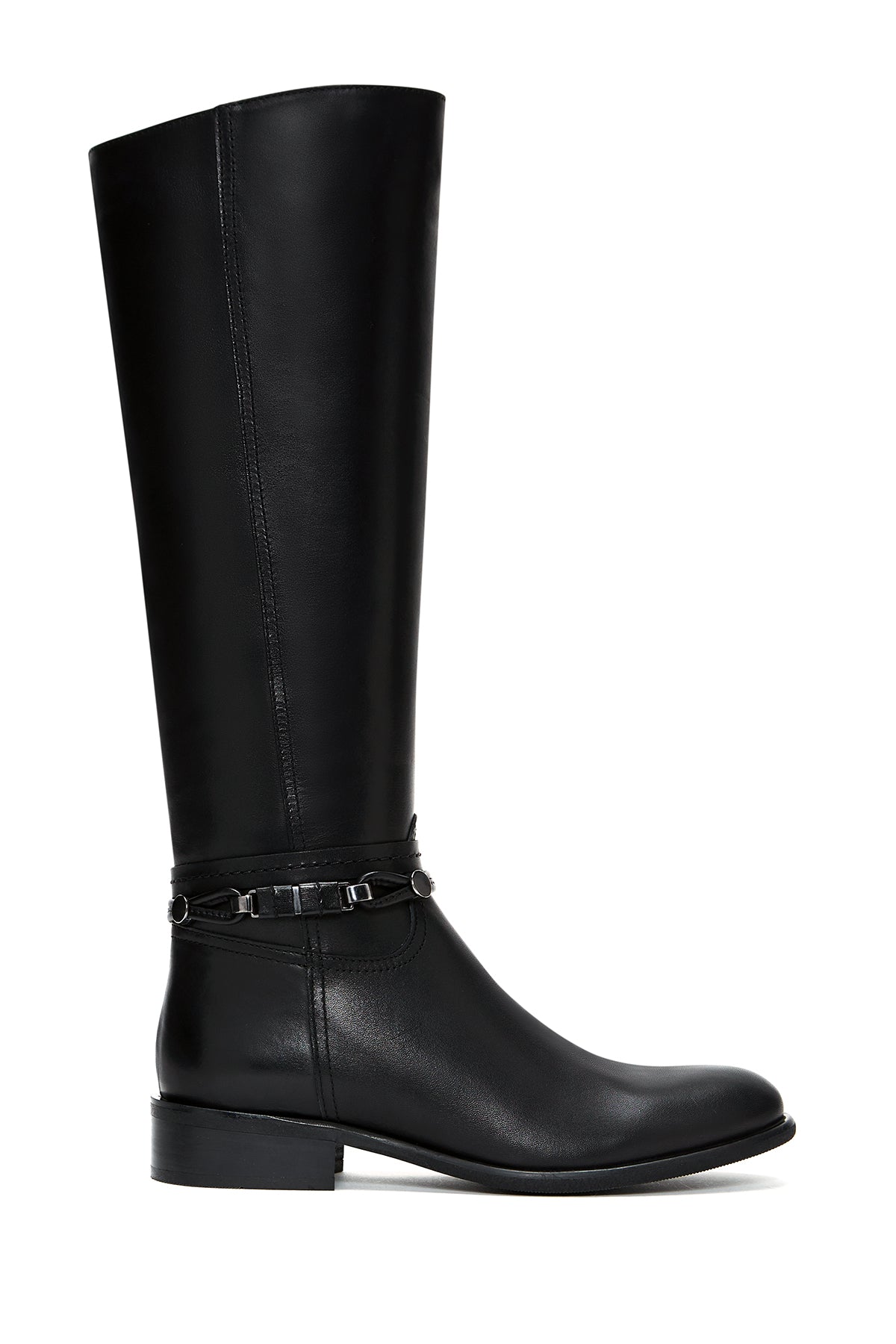 Women's Black Leather Buckle Boots 22WFD280718 | Derimod