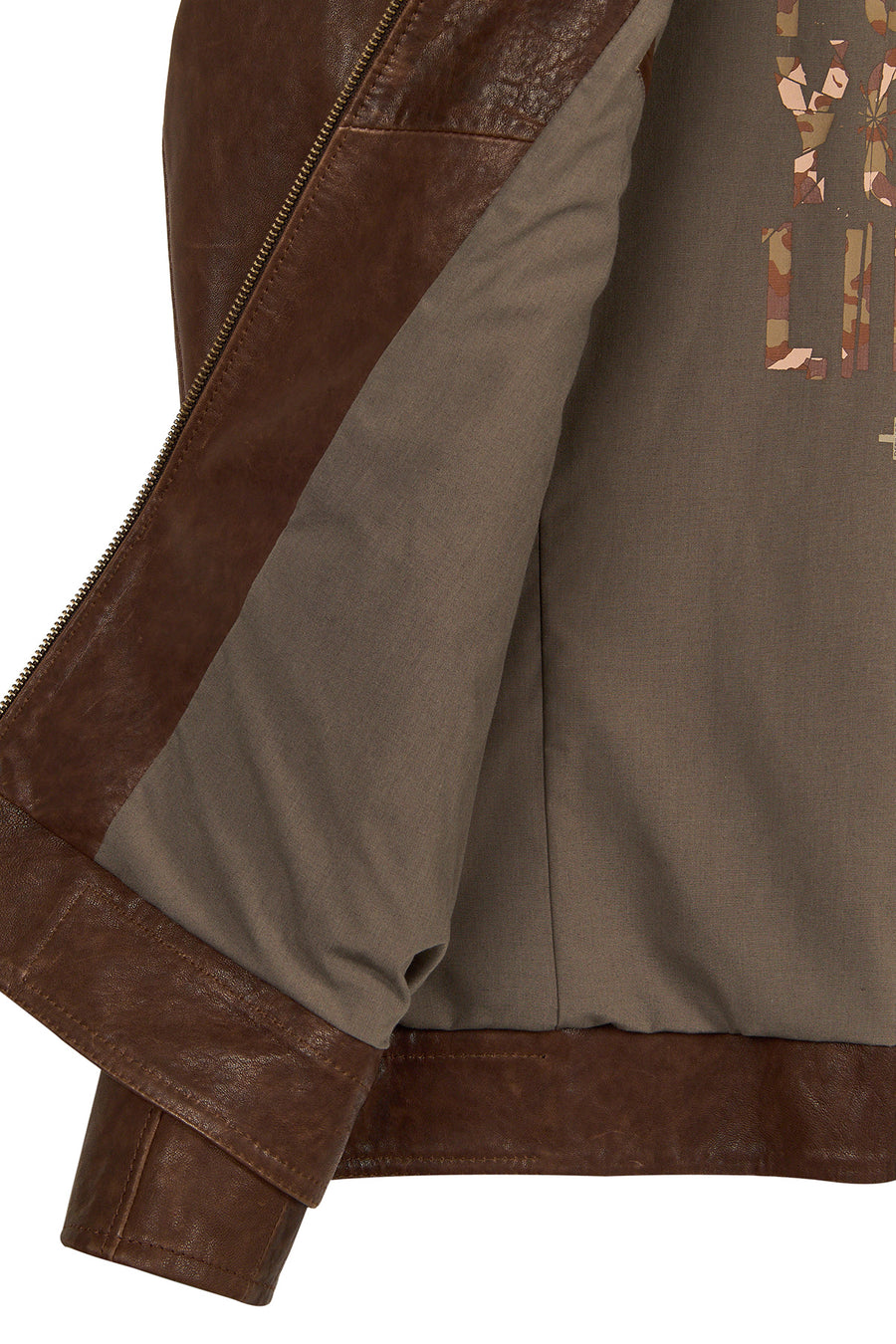 Luka Male Brown Slim-Fit Leather Jacket