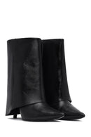 Woman Black Stiletto Heels Leather Boat | Derimod