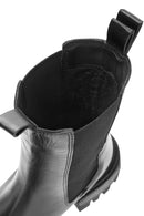 Women's Black Thick Soled Leather Chelsea Boots | Derimod