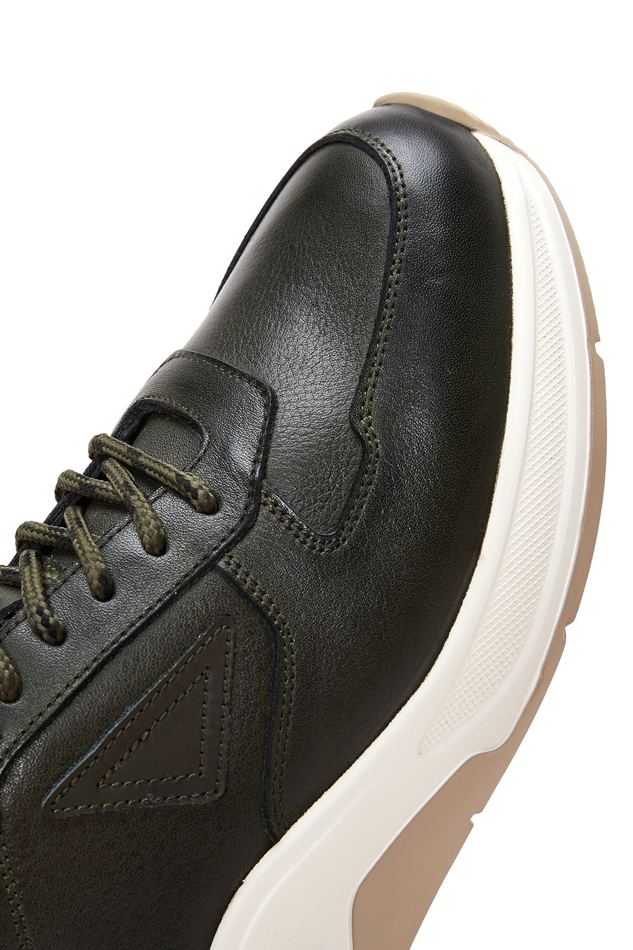 Erkek Haki Deri Sneaker
