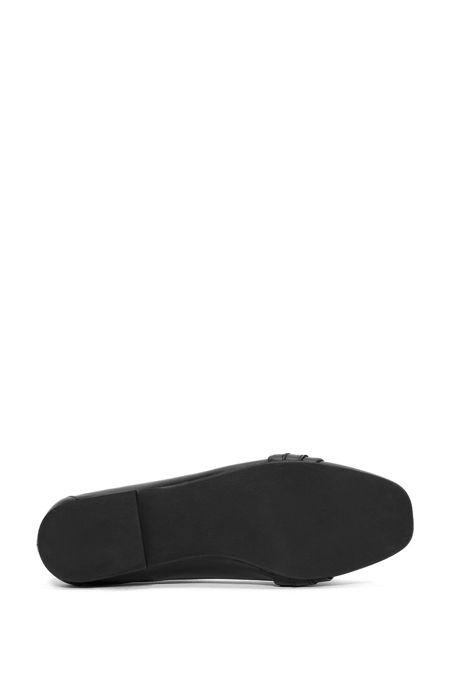 Women's Black Buckle Detailed Leather Ballerinas