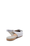 Women's Leather Stone Ballerinas | Derimod