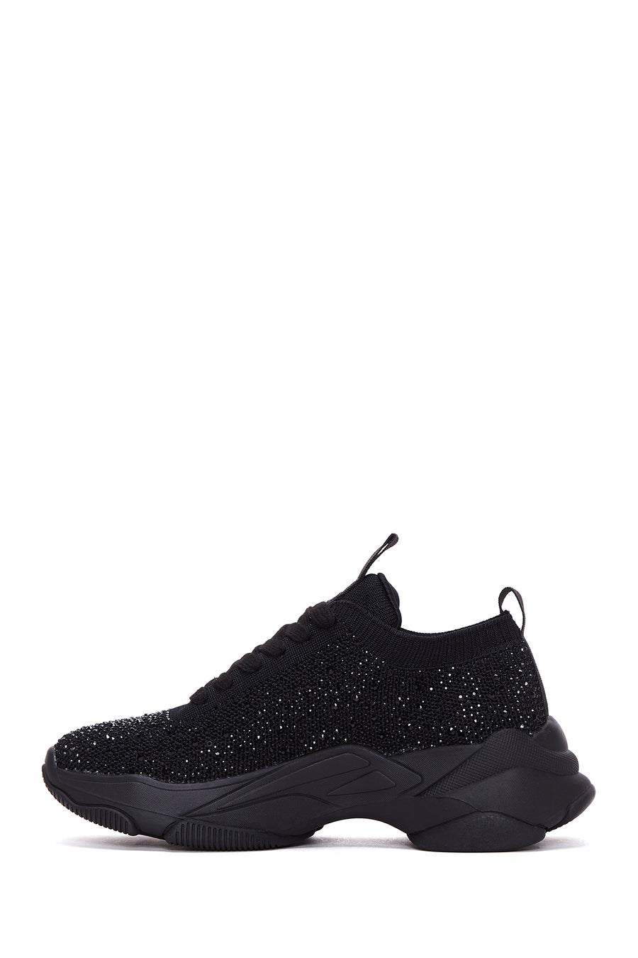 Women's Black Stone Thick Soled Sneaker