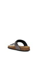 Geox Women's Gray Brionia Leather Flip Flops | Derimod