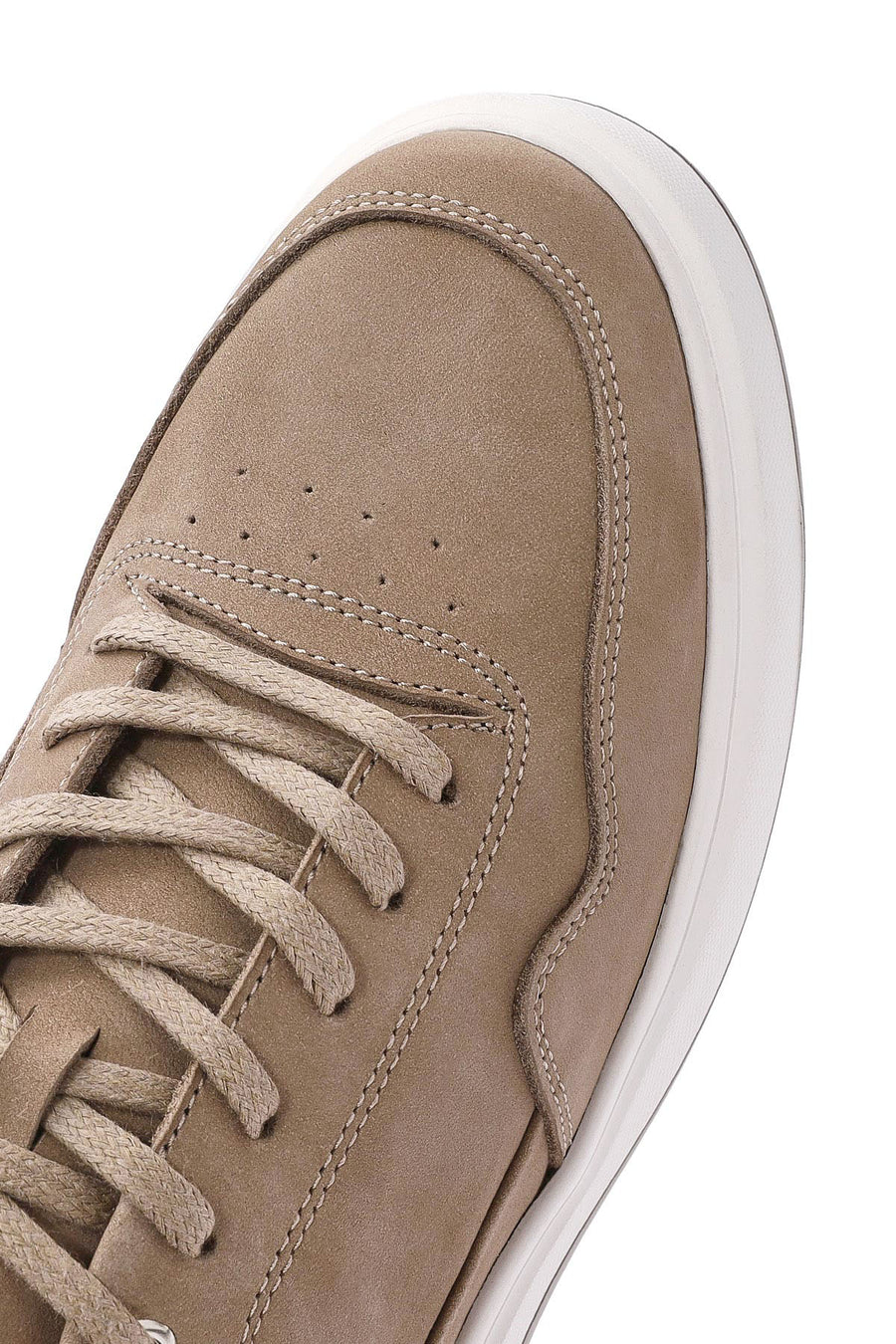 Erkek Vizon Bağcıklı Nubuk Deri Sneaker